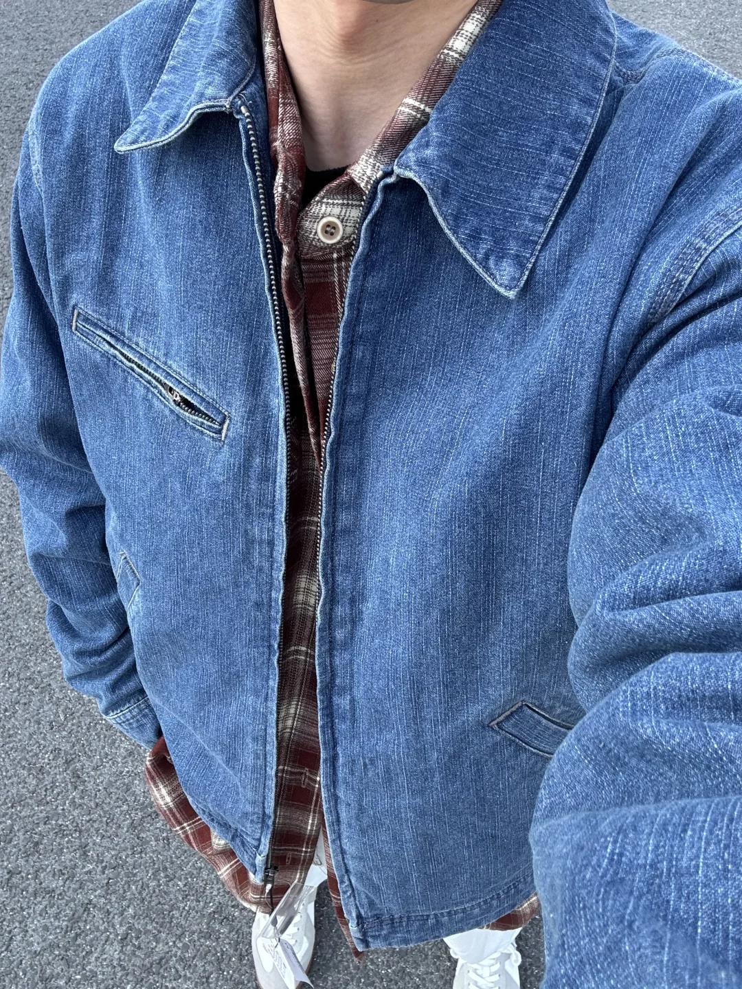 Zipper denim jacket men's American high street fashion brand versatile jacket