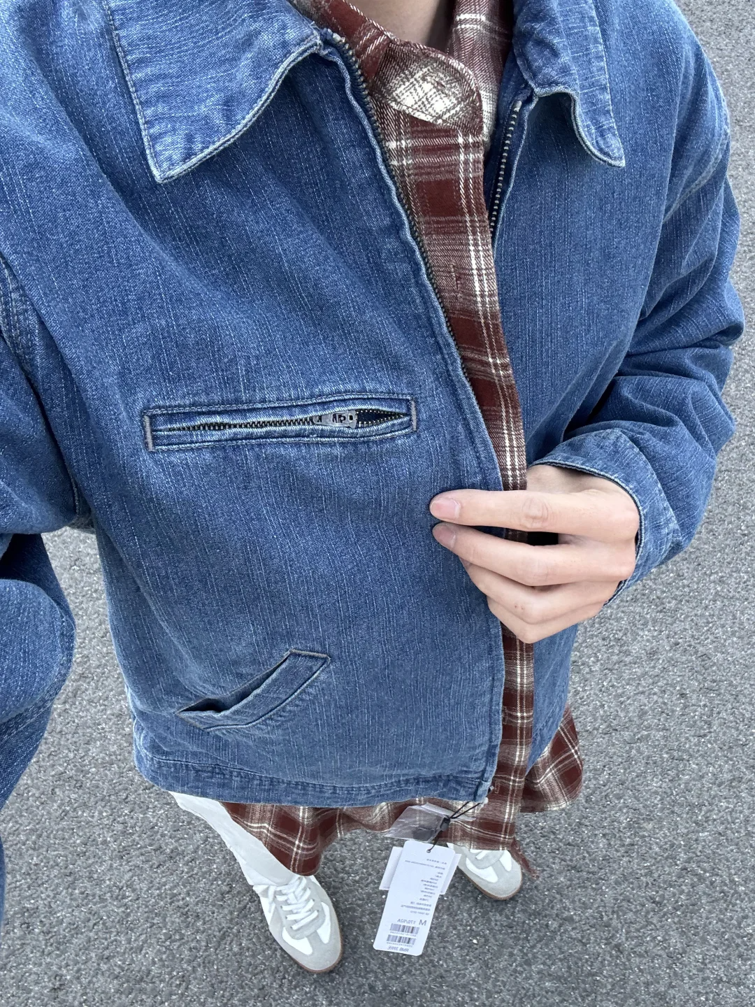 Zipper denim jacket men's American high street fashion brand versatile jacket