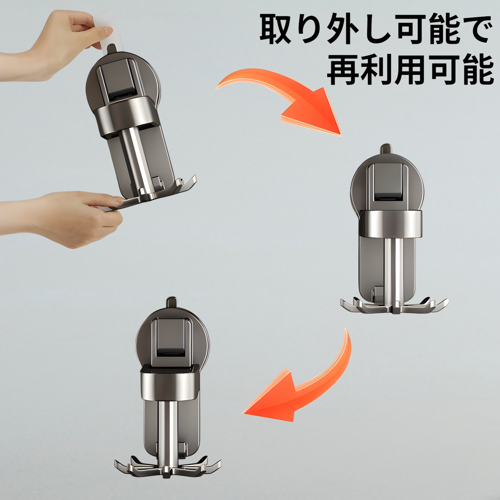 キッチンツールフック 吸盤 【360°回転可能のフック】 キッチンラック 台所ラック ABS製 強力吸着 キッチンツール収納 キッチン収納 軽量 防水防錆 壁掛け 傷つけない キッチン/バスルーム/リ