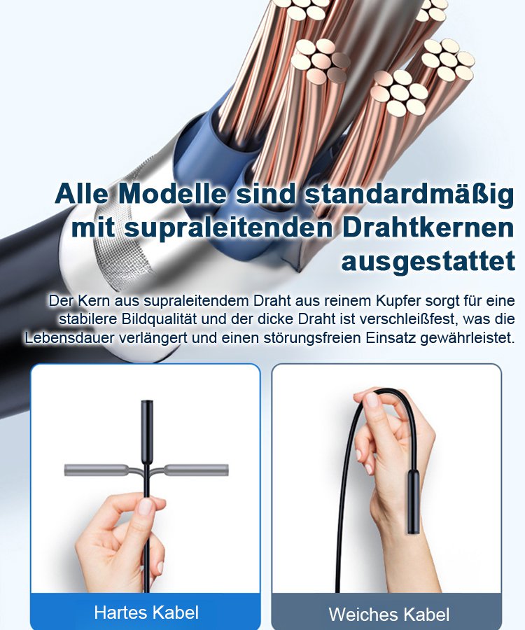 Industrieller verstellbarer Smartphone-Endoskop mit 8 LED-Lichtern und HD-Auflösung