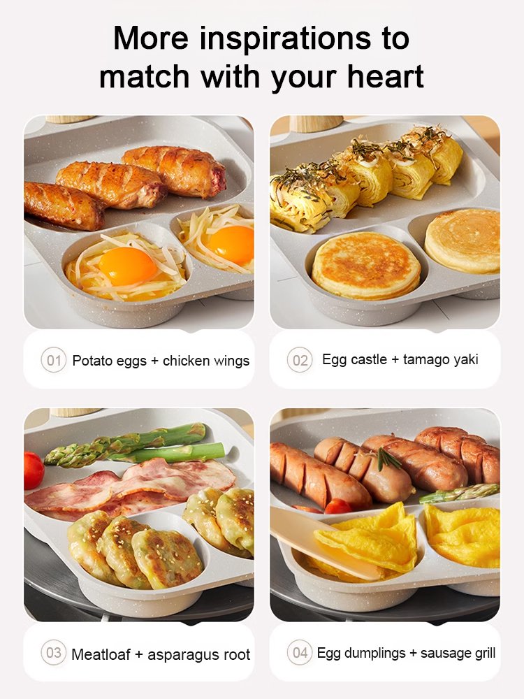 Uncoated partitioned healthy pot,Hand-forged nutritious non-stick pot