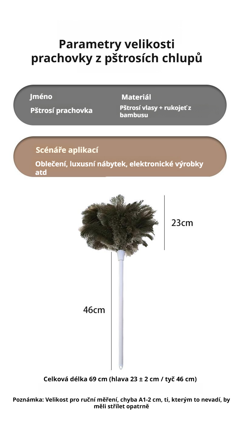 Jemné čištění s oprašovačem z pštrosího peří