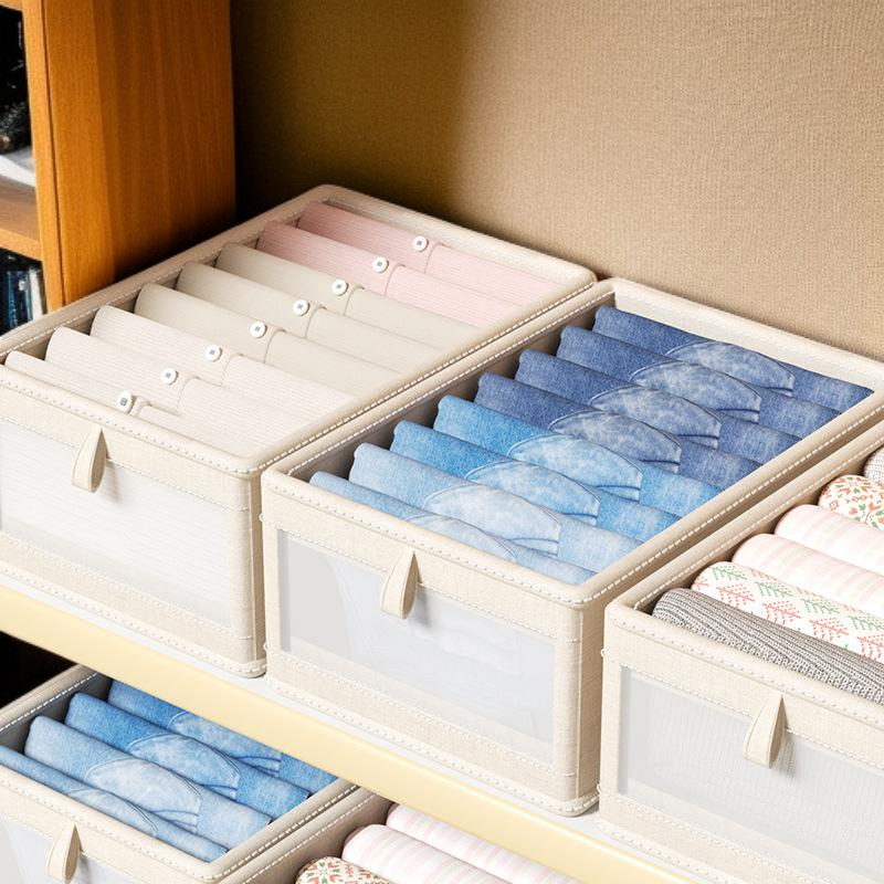 Japanese style cotton and linen clothes storage box