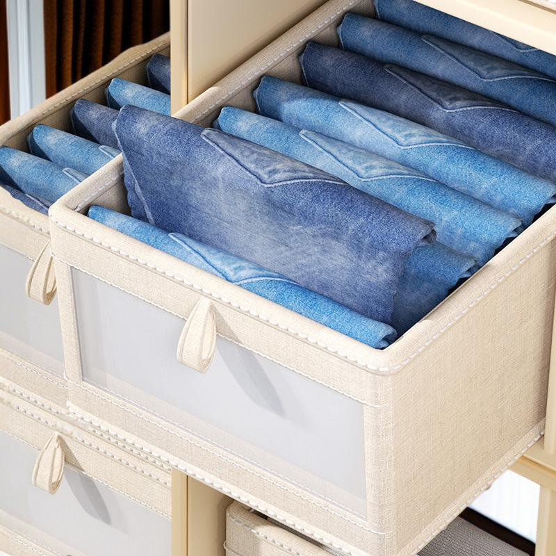 Japanese style cotton and linen clothes storage box