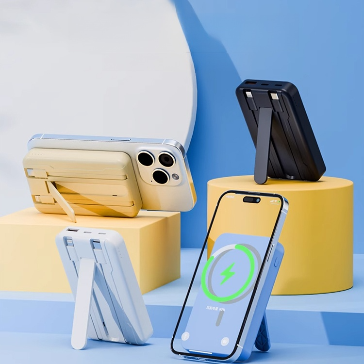 ที่ชาร์จไร้สายแบบแม่เหล็กพร้อมขาตั้งและสายชาร์จในตัว