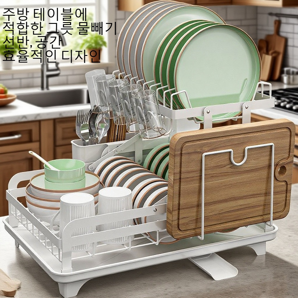 주방 테이블 그릇 물빼기 선반