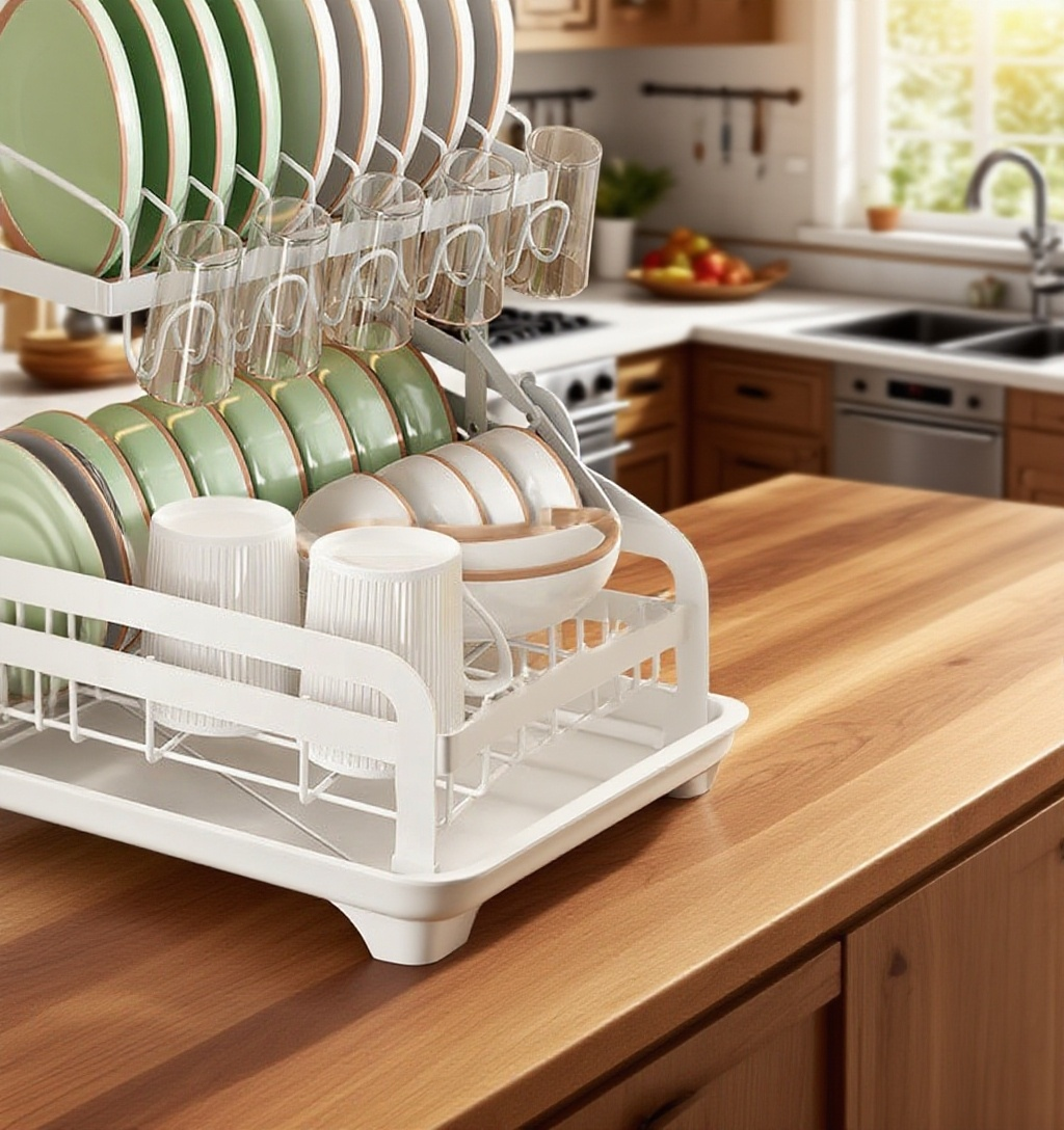 깔끔한 주방 공간 연출 선반