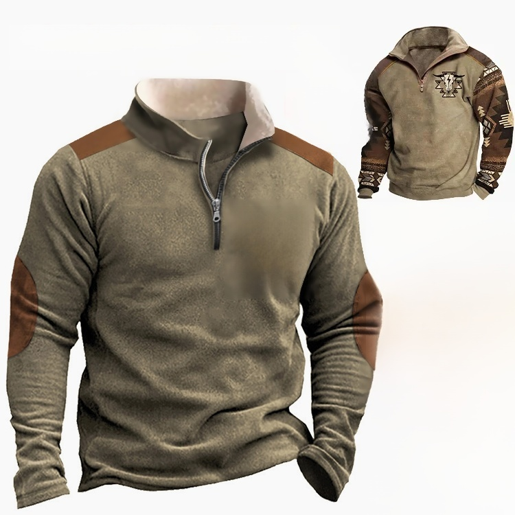 가을 겨울 신상 남성 하이넥 지퍼 폴로 셔츠