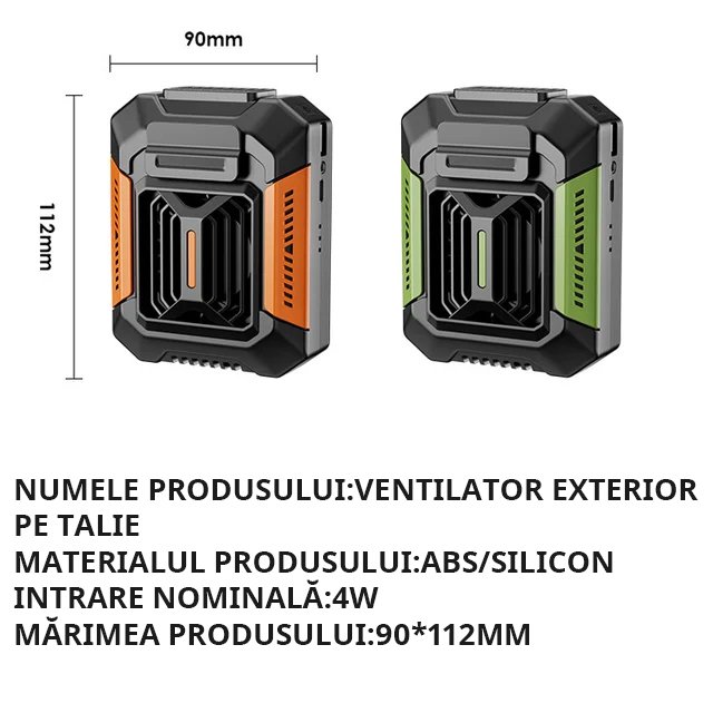 Dispozitiv de răcire completă pentru exterior【lanternă + power bank】cu curea inclusă