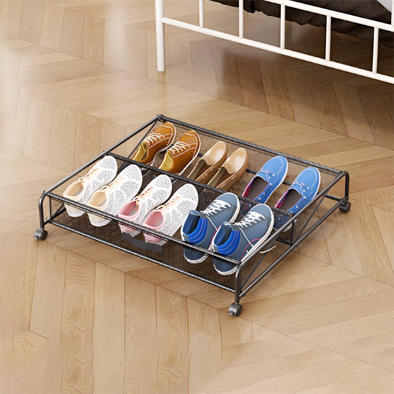 ベッド下のシンプルな靴ラック