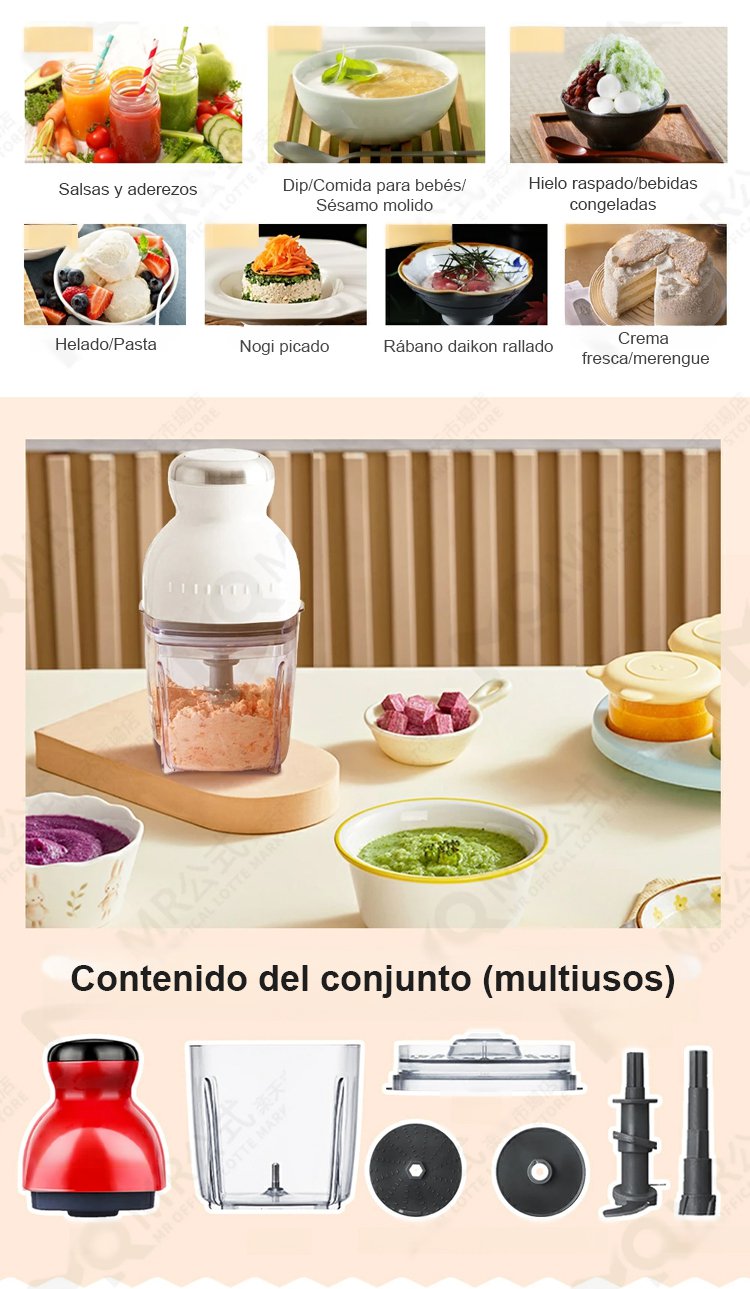 Accesorios incluidos con el procesador de alimentos