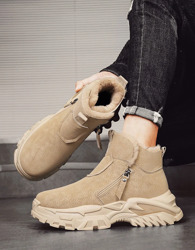 メンズ裏起毛防寒防水スノーブーツ