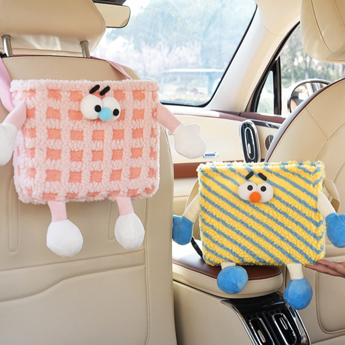 汽車儲物桶卡通怪獸車載垃圾桶