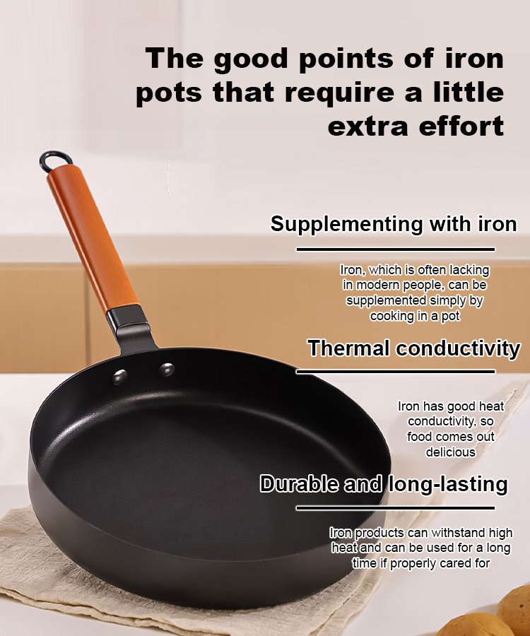 Zero-Coating Nitride Precision Iron Skillet