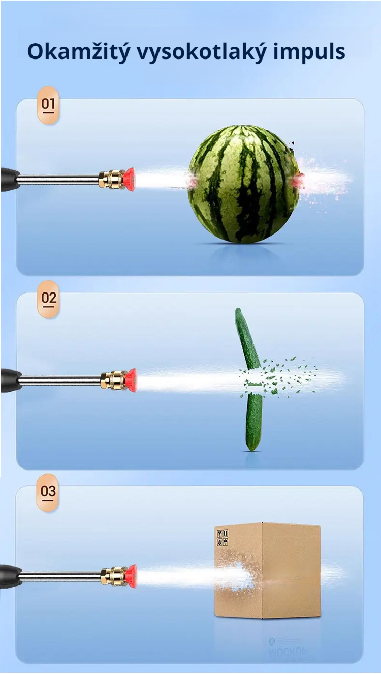 Snadné použití bezdrátové vodní pistole na zahradě