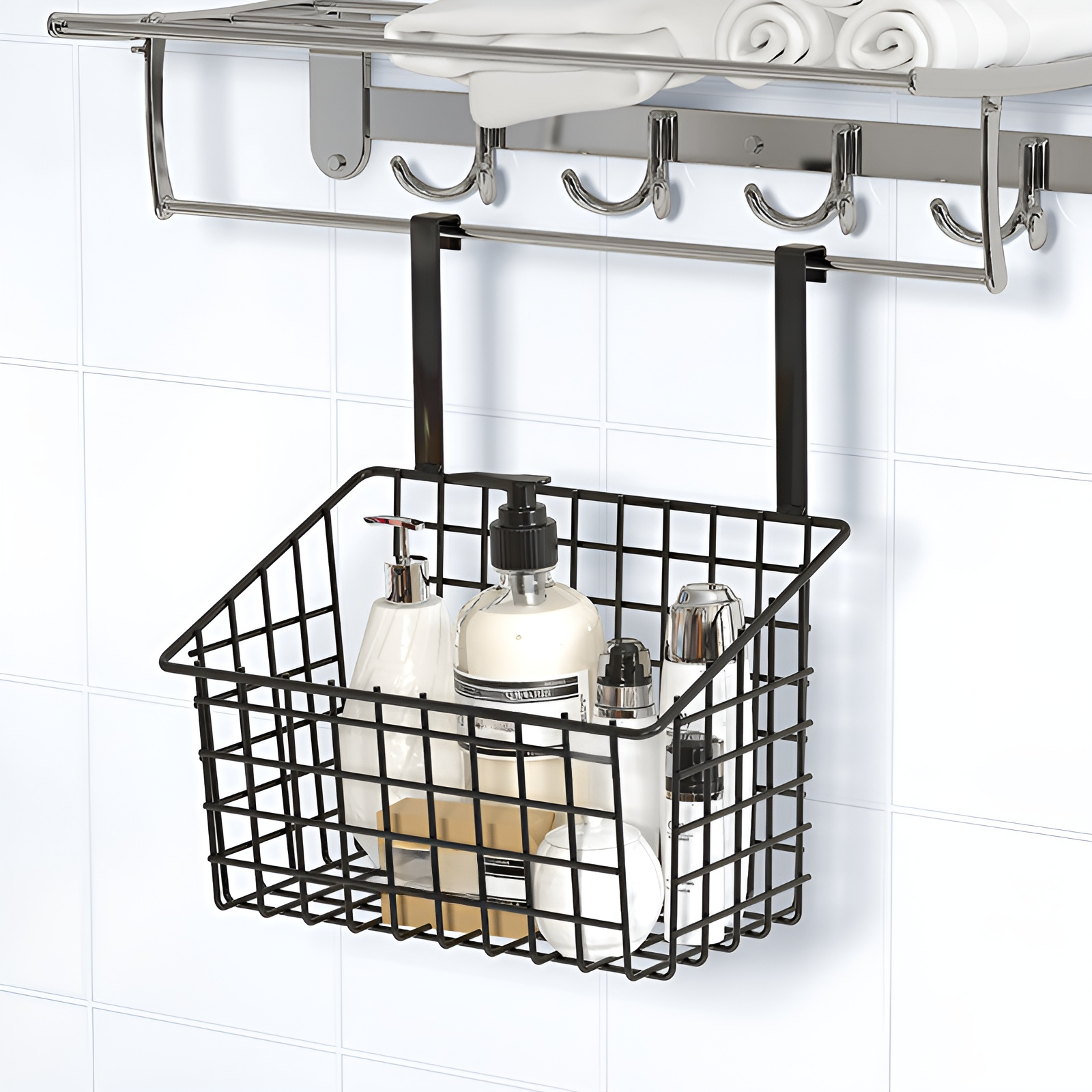 Hängen tür hinten rack lagerung korb bad küche balkon schrank tür rack hängen korb artefakt