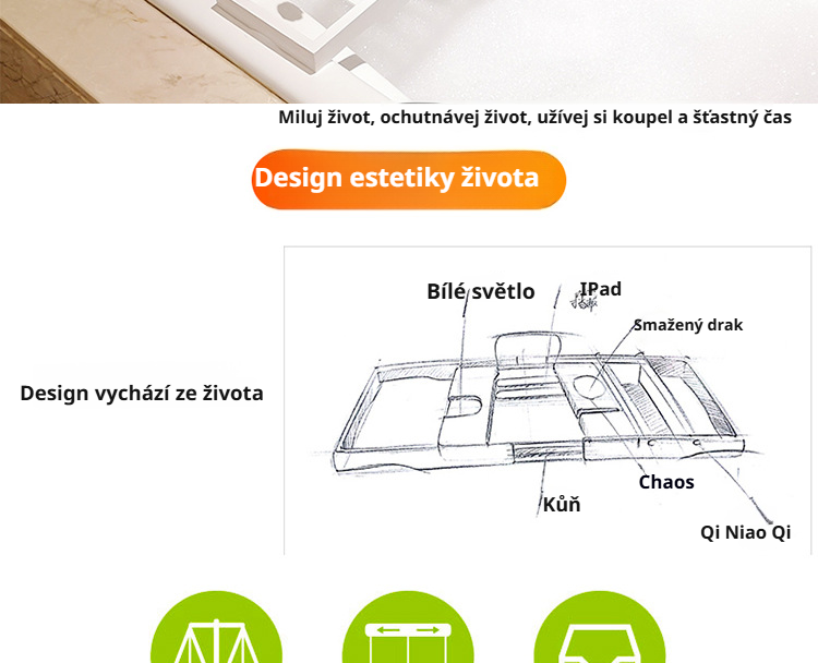 Luxusní bambusová polička s místem na kosmetiku