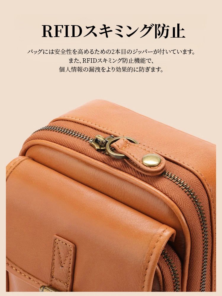 RFIDスキミング防止ショルダーバッグ