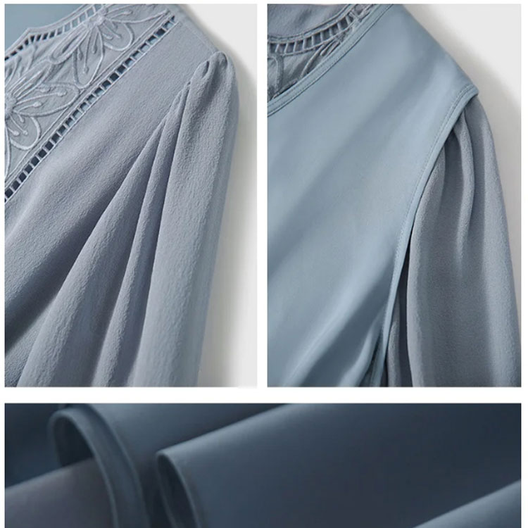 刺繍入りシルクワンピース