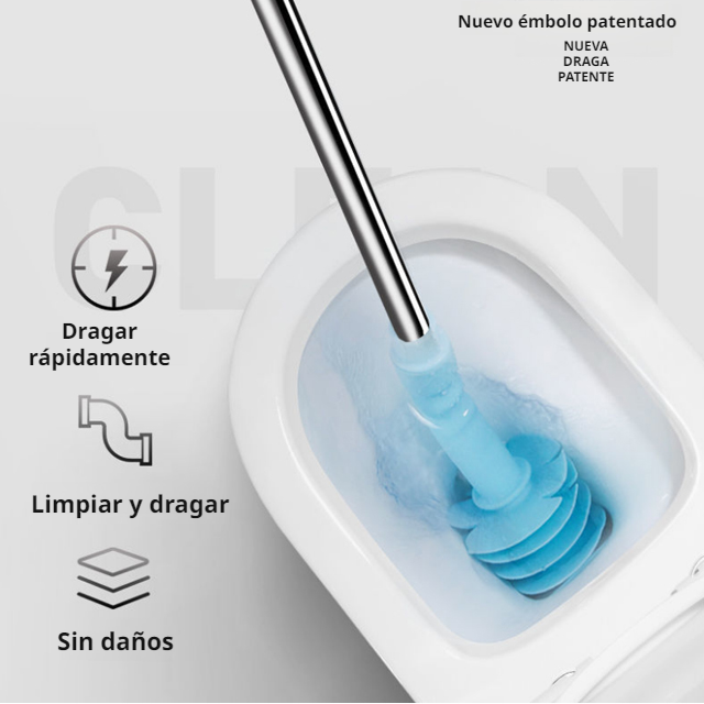 Desatascador de inodoro tipo émbolo