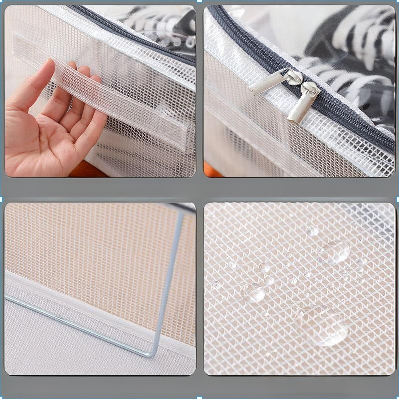 صندوق تخزين أحذية قابل للطي بسعة كبيرة مغطى ومقاوم للرطوبة