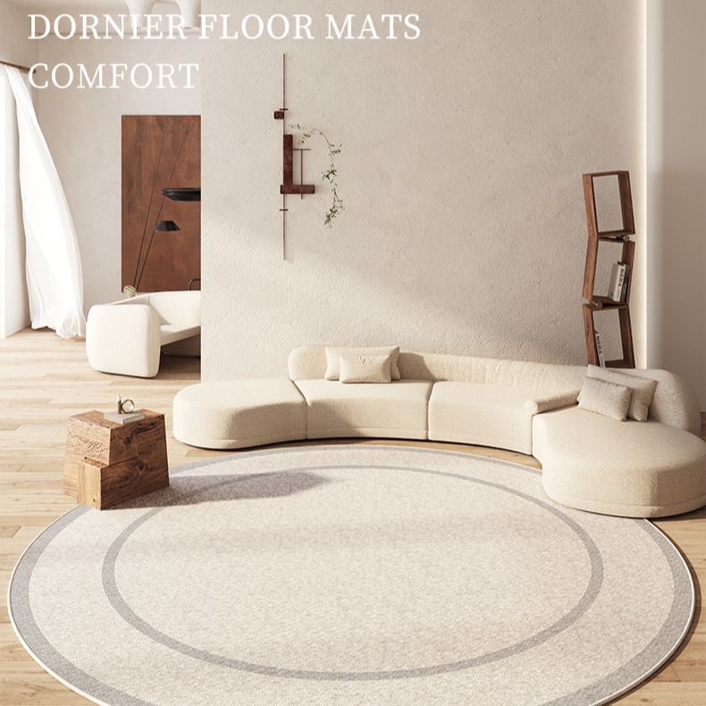 軽い高級寝室用ベッドサイドラグ 丸いループパイルソファ毛布 リビングルーム用カーペット ベッドルーム ベッドサイドラグ コーヒーテーブル カーペット