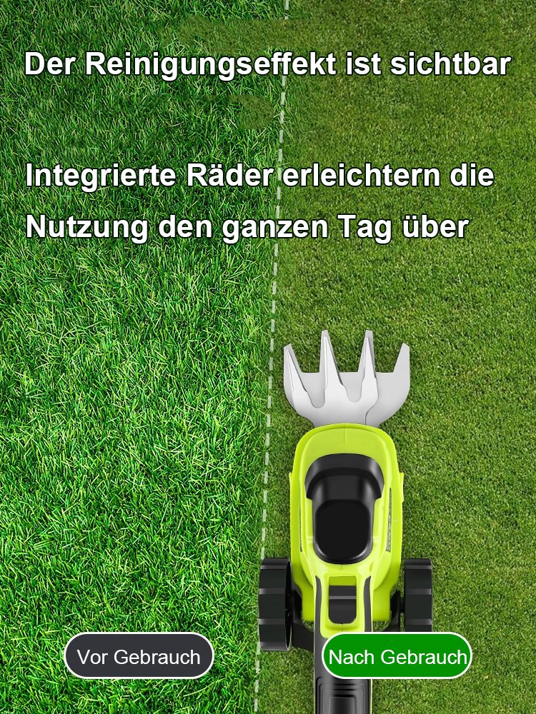 Multifunktionale handgeführte Heckenschere mit Radverlängerung