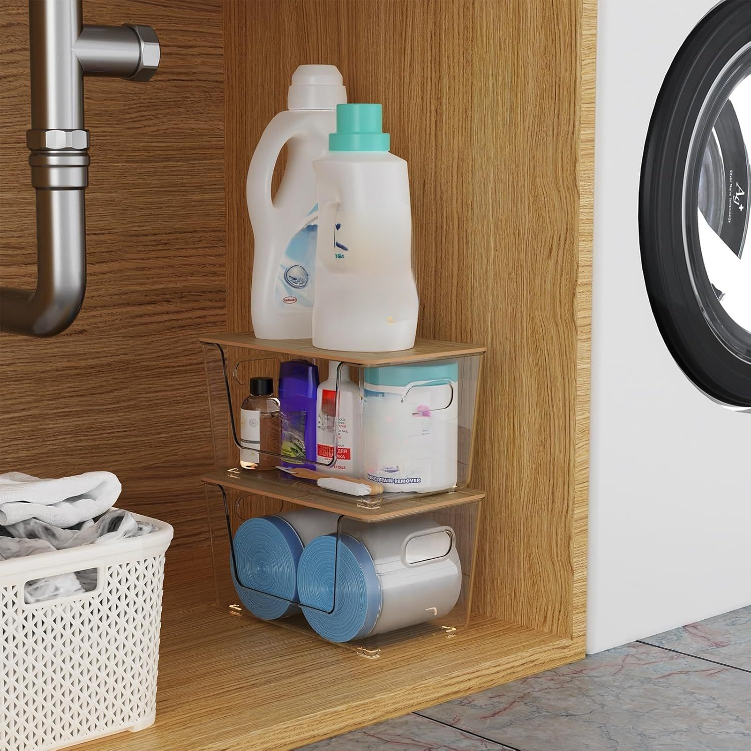 家庭用多機能収納ボックスの収納力を示す画像