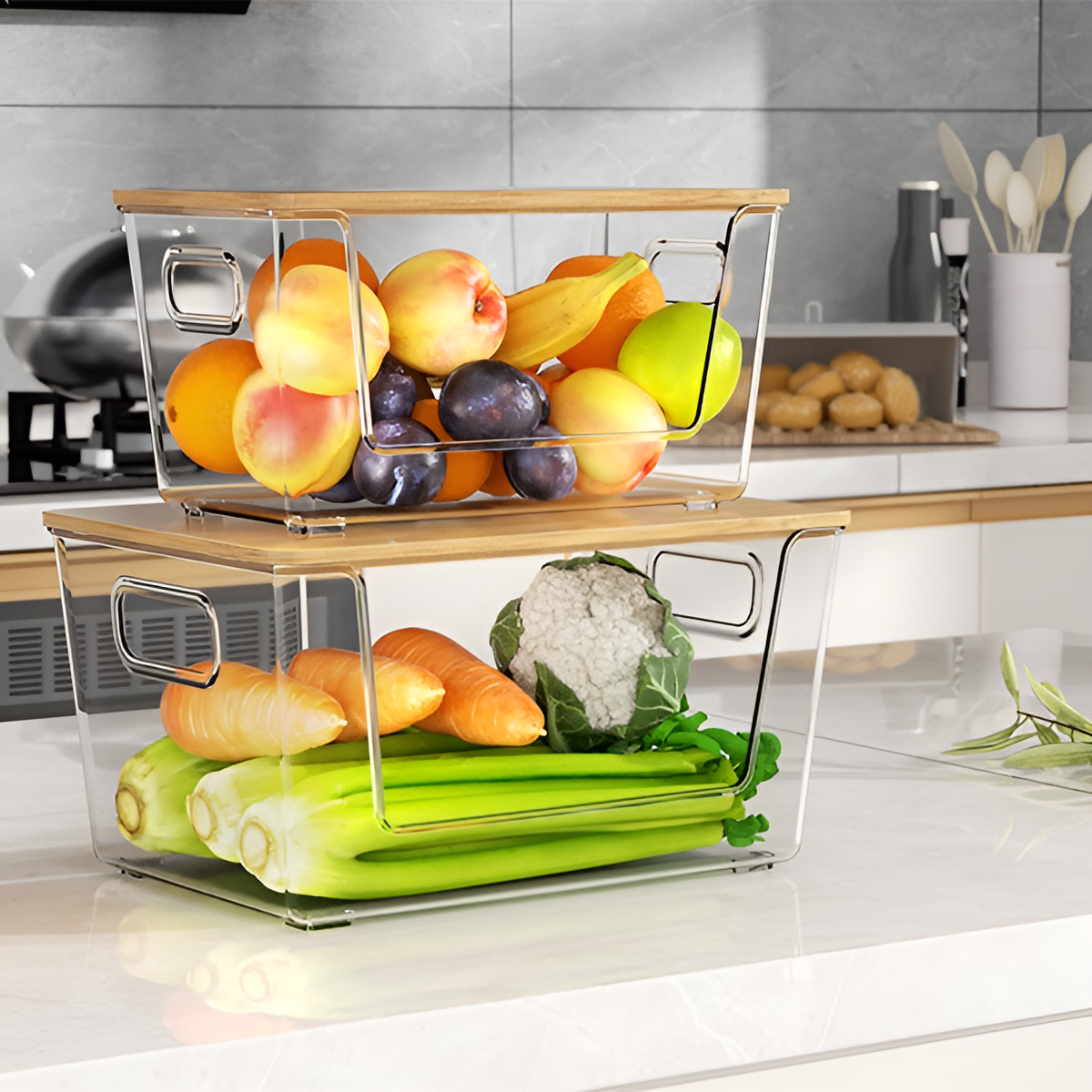 透明PET素材の収納ボックス詳細