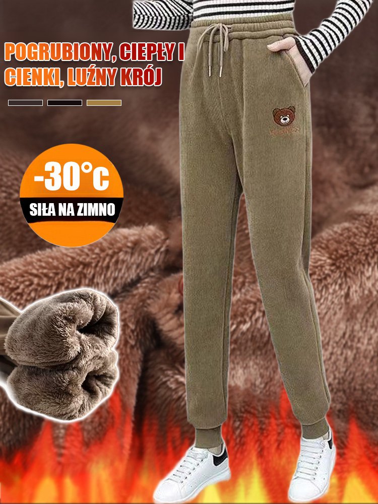 Grube spodnie dresowe pluszowe miś
