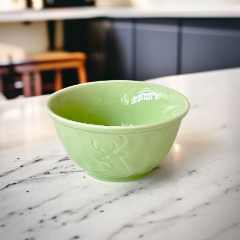 Domowy zestaw ceramicznych misek na ryż, mleko, deser i owoce w kremowym stylu