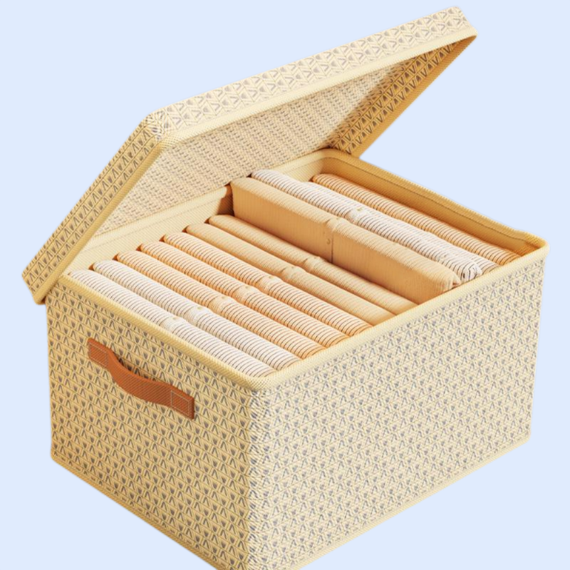 衣類・布団収納ボックス 厚手ハードボード 折りたたみ式 家庭用・寮用便利グッズ