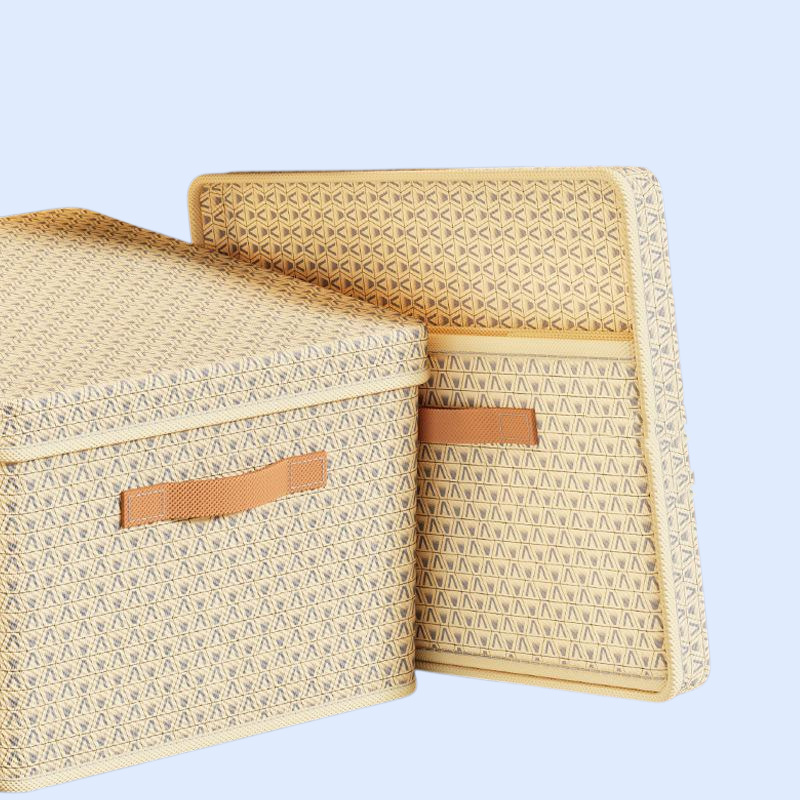 衣類・布団収納ボックス 厚手ハードボード 折りたたみ式 家庭用・寮用便利グッズ