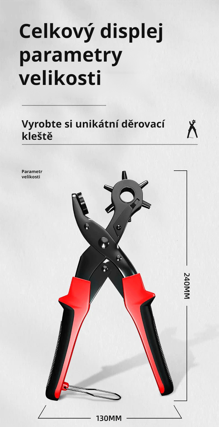 Profesionální nástroj na děrování kůže v akci