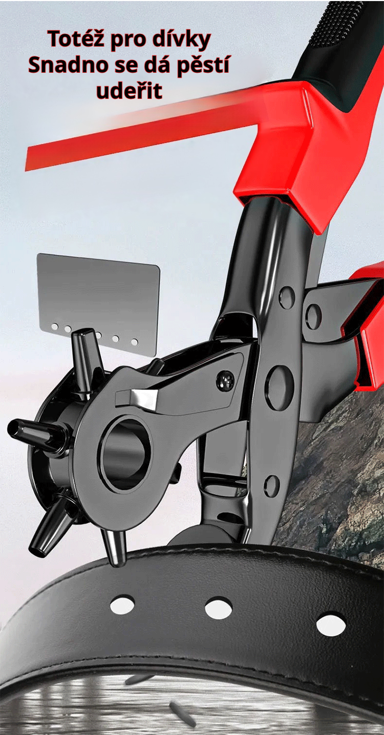 Kompletní sada děrovačů na kůži s různými velikostmi otvorů