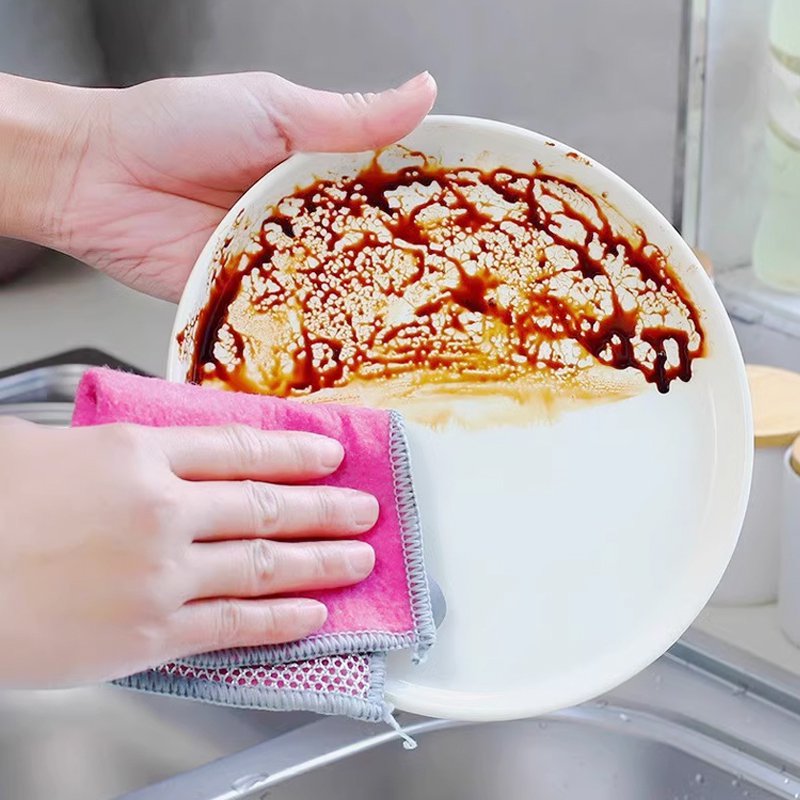 両面使える銀糸入りキッチンクロス