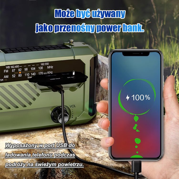 Ręczne radio z funkcją ładowania awaryjnego