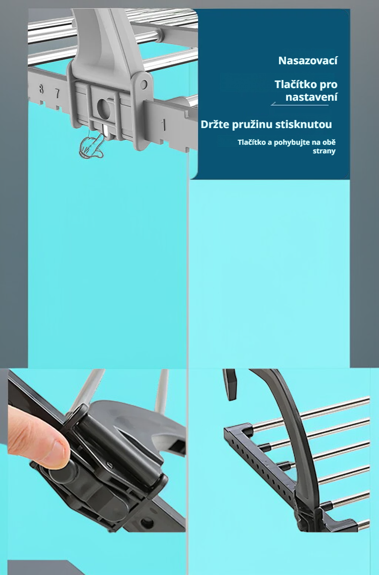 Skládací sušák na prádlo složený pro snadné skladování