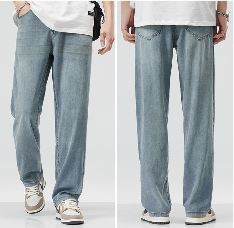 軽やかで通気性の良い夏用メンズデニムパンツ