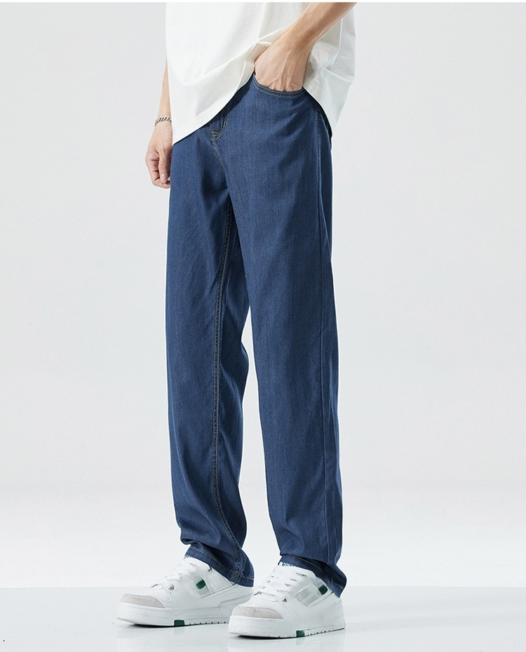 高品質テンセル素材のデニムパンツディテール