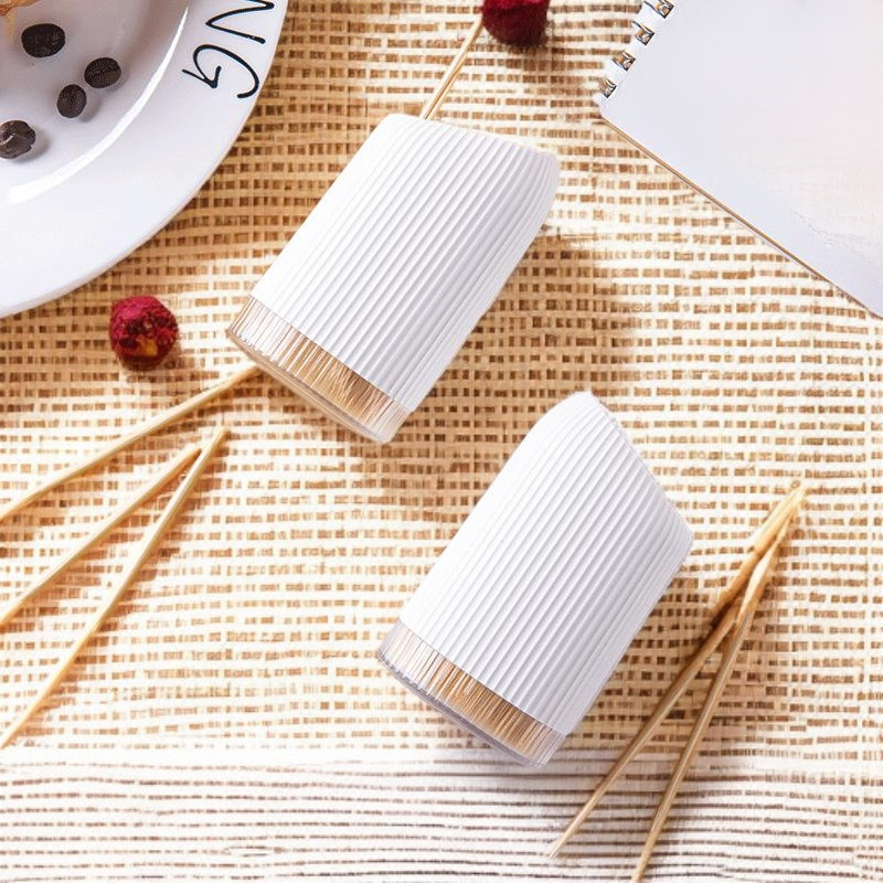 Elegant customizable toothpick holder on dining table