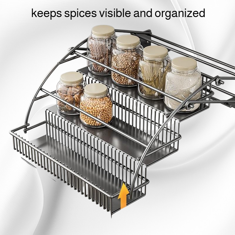 Pull-Out Telescopic Spice Organizer for Top Cabinets
