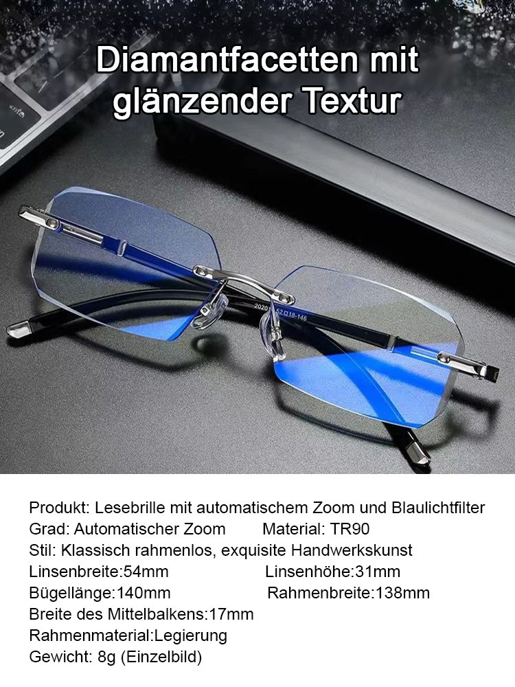 Zoom-Fokus Blaulichtfilter Lesebrille