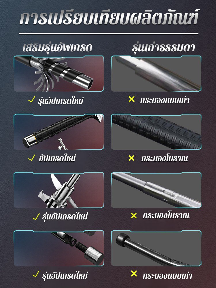 อาวุธระยะประชิดไม้เท้าตีสุนัขแบบยืดหดได้ ไม้เท้าปีนเขา