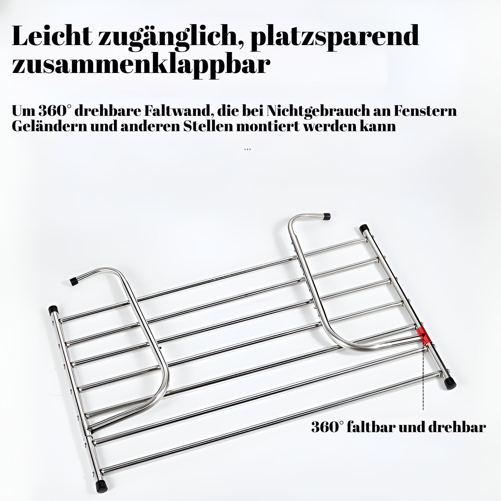 Zusammengeklappter Teleskop-Wäschetrockner zur einfachen Aufbewahrung