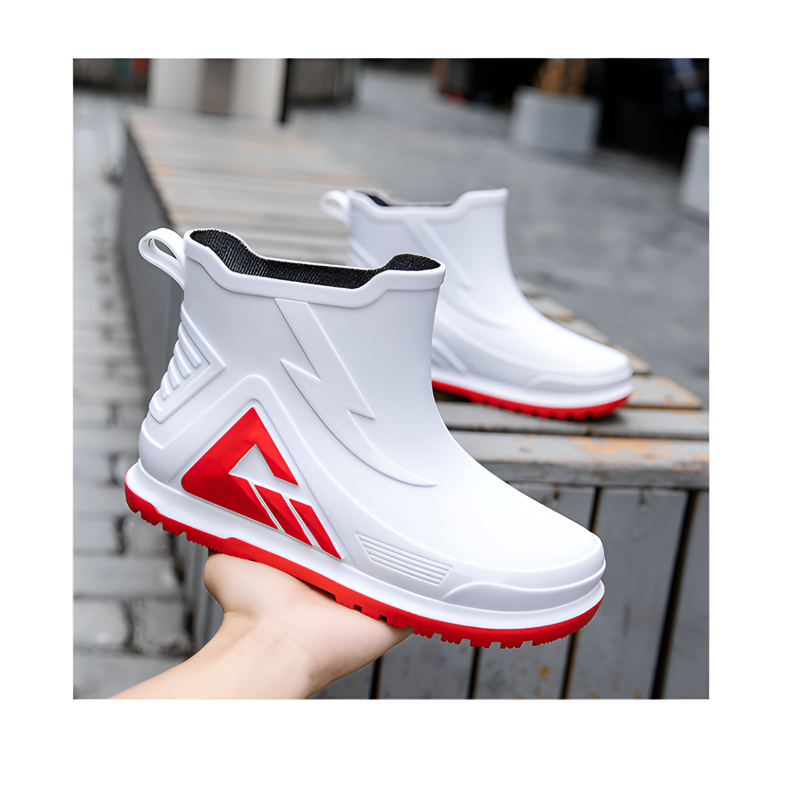 新しいスタイルのレインブーツ、四季防水メンズレインブーツ、アウトドアウェア、滑り止め厚手レインブーツ、耐摩耗性ゴムシューズ、ファッショナブルなウォーターシューズ、レディースレインブーツ