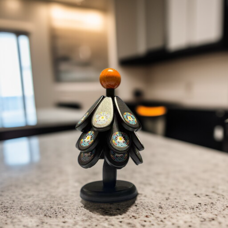 テーブルに置いた木の断熱パッド