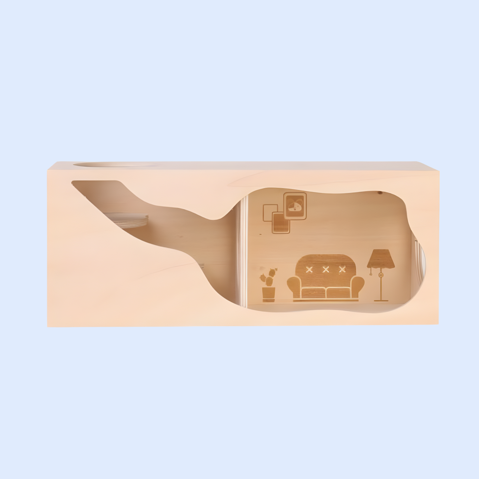 ハムスターの隠れ家、新しいペットの木製品、ゴールデンベア、小さな家のぞき見装飾品、無垢材製品