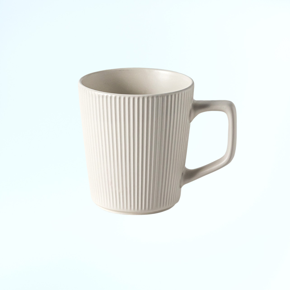 고가의 북유럽 스타일 세로줄 무늬 엠보싱 머그컵 (가정용)