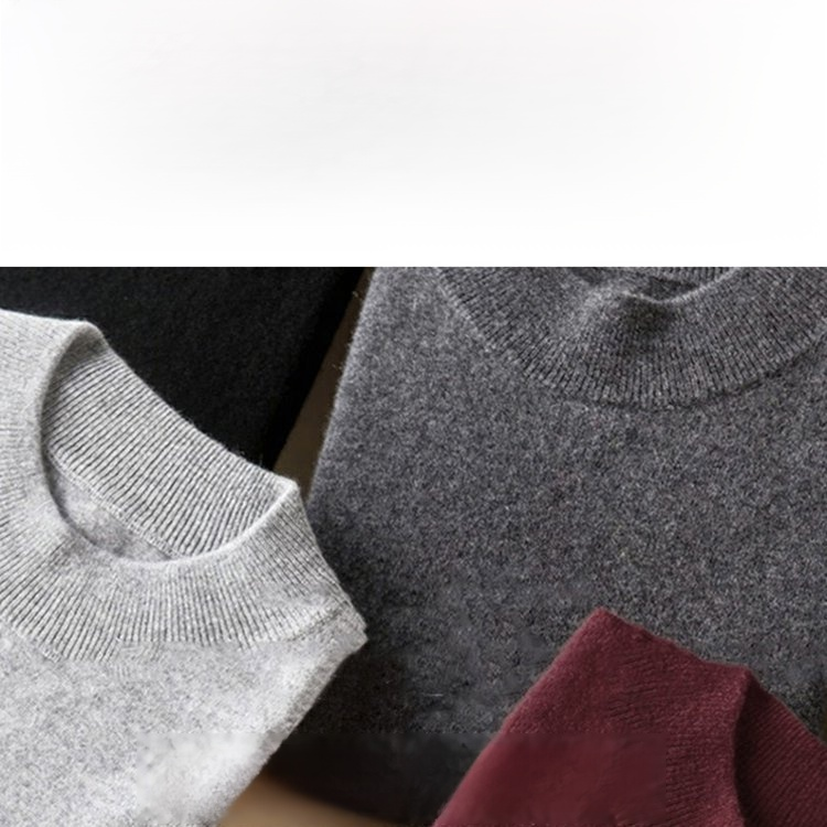 Men‘s Basic Half-High Neck Knitted Shirt